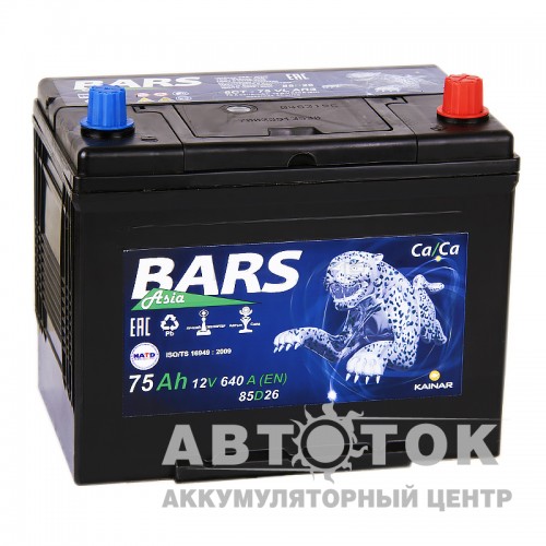 Автомобильный аккумулятор Bars Asia 75R 640A