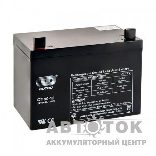 Автомобильный аккумулятор UPS OUTDO VRLA 12V 90 Ah OT90-12 307x169x208