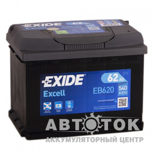 Автомобильный аккумулятор Exide Excell 62R 540A  EB620