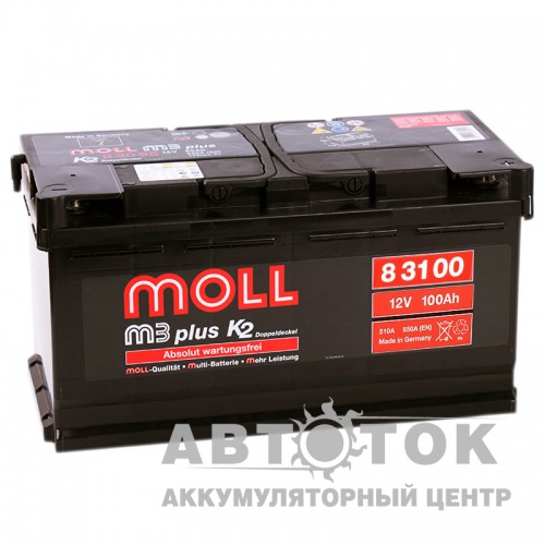 Автомобильный аккумулятор Moll M3plus 100R 850A