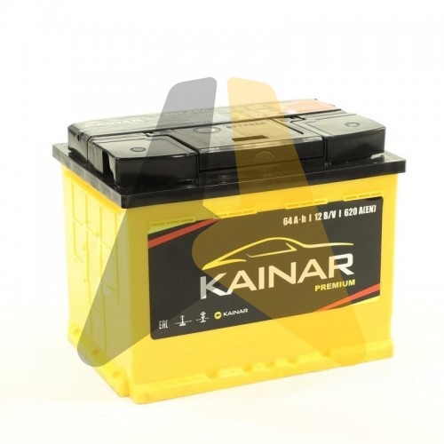 Автомобильный аккумулятор KAINAR Premium 64 Ач п.п. 620А