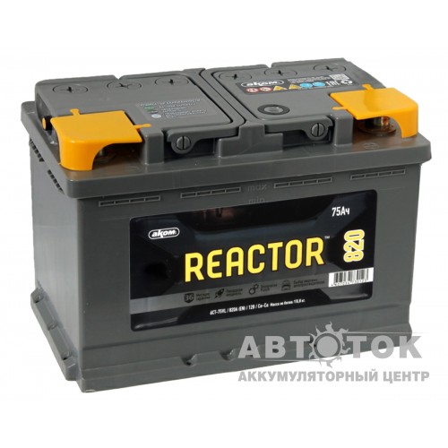 Автомобильный аккумулятор Reactor 75L 820A