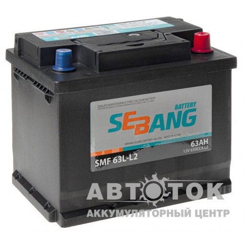 Автомобильный аккумулятор Sebang SMF 63 о.п. (63L-L2)  650A